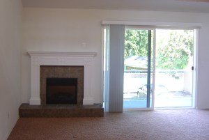 WIde angle view of mantel