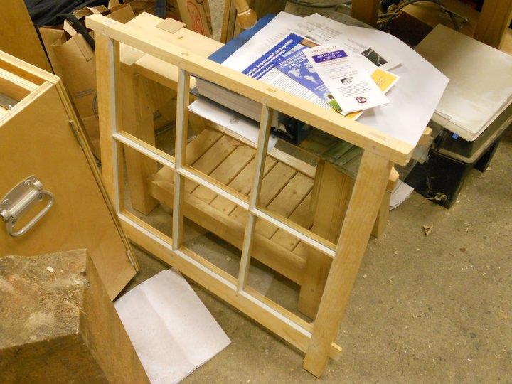 Completed sash with Glazing ready to dry before priming and painting