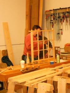 Rich Friberg and Brom Synder fine tuning a muntin