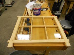 Completed sash with glazing in place