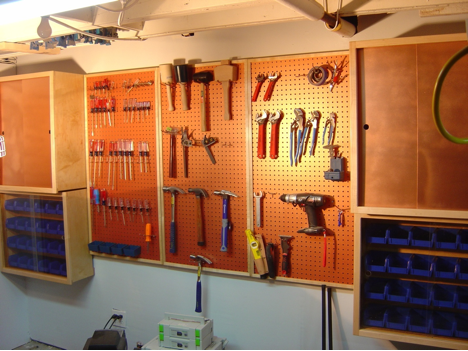 Pegboard, Cabinets, And Screw Storage