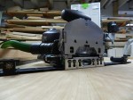 Festool Domino XL with indexing fence ready to join a table top