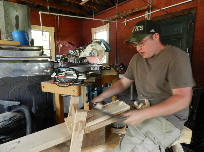 John O'Rourke demonstrating how to make a shingle