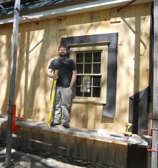 Me posing with the newly installed window