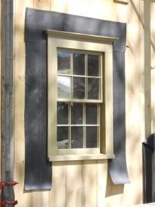 Completed window installed in the side of the barn