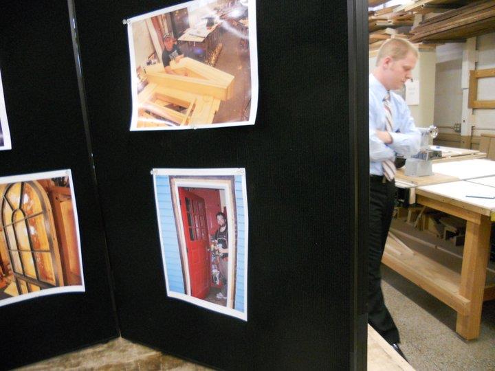 Pictures of student work from the year. In picture is me standing next to my senior project