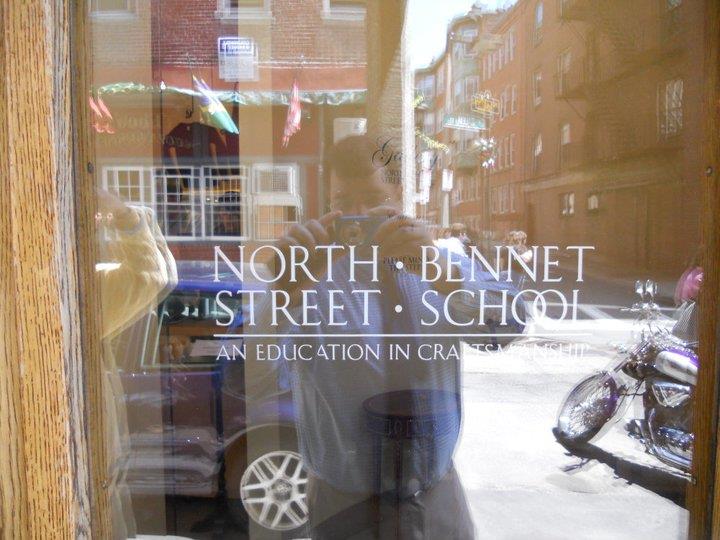 Me taking a shot of the front door to the school