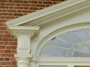 Detail view of the pediment