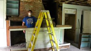 Getting the large panel and surround down in one piece (Pictured Bill Rainford)