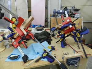 You can never have too many clamps, especially when clamping up a blank wherein you do not want to see any glue lines.