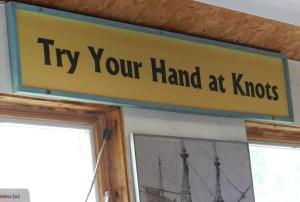 Even if you were great with knots as a scout, I bet you'd have trouble with the massive rigging covered in pine tar that belong to the Mayflower II