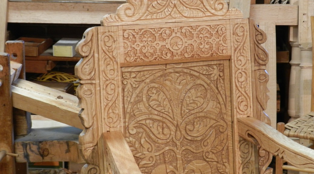 Close up of carved chair