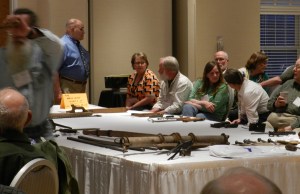 Annual session of 'Whatsit' where members try to guess what some particularly odd tools were used for