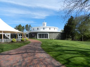 Circular Shaker barn -- a very good copy of the barn at Hancock. It was home to the automobile collection and related exhibits.