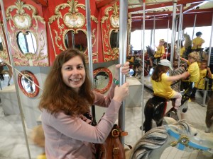 Alyssa riding the carousel with me. 