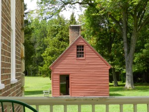 Schoolhouse as viewed from front portico of the main house. 