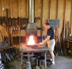 Master Blacksmith Peter Ross at the forge