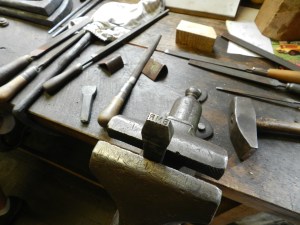 My first stamp 'BMR' which will be used to mark some of my tools with my initials. 