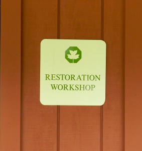 Restoration Workshop Sign