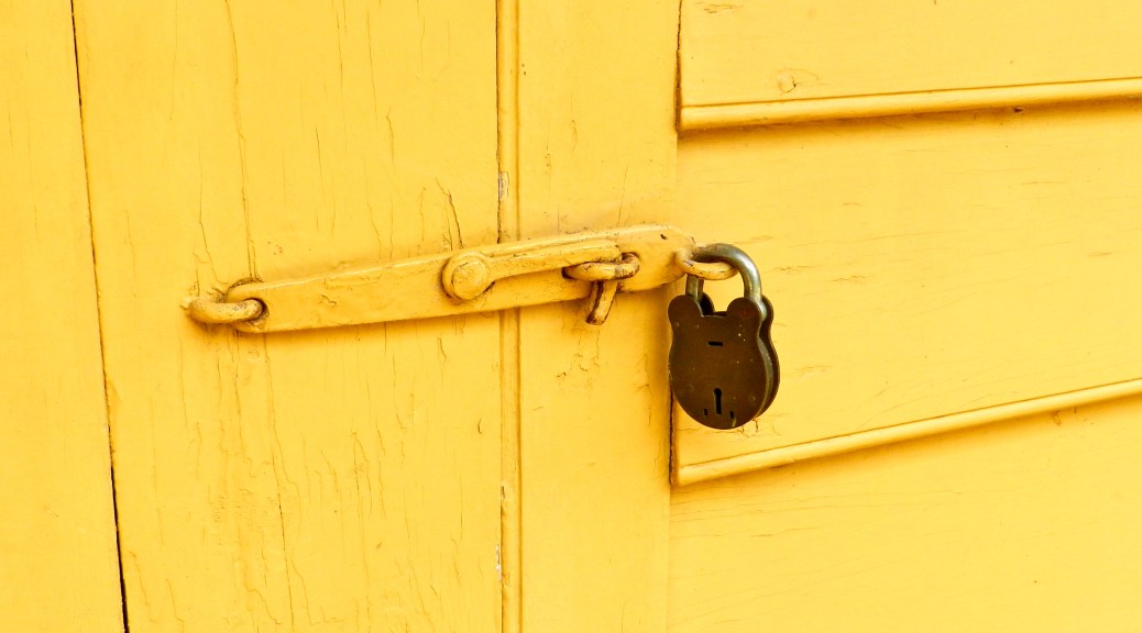 Some great old hardware on a barn at Old Salem