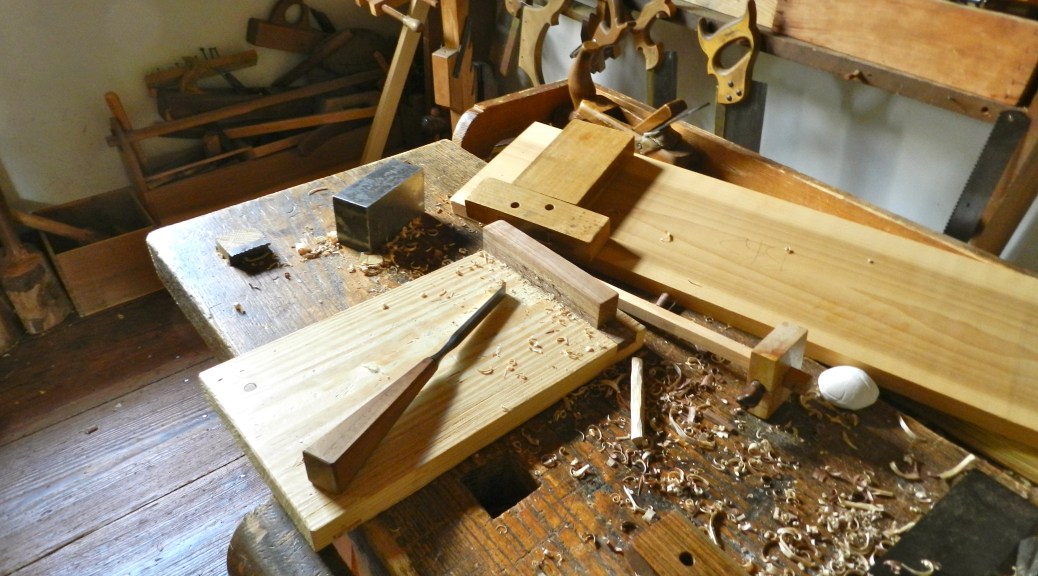 Carving over a bench hook