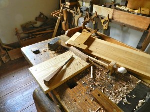 Carving over a bench hook