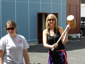 Joey with the 'Commander' mallet
