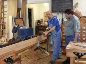 Making the first shaving with a new plane...