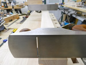 Sighting down two bench planes as impromptu winding sticks