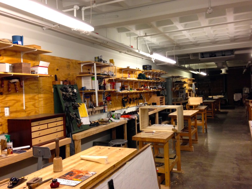 One of the cabinet and furniture making bench rooms.