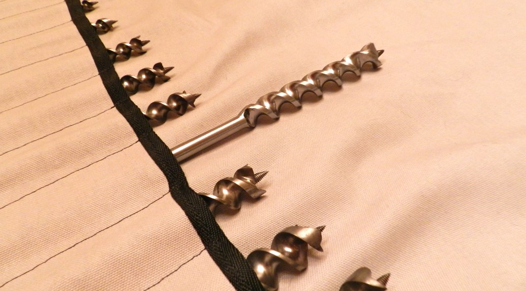 Auger bits in new tool roll