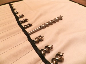 Auger bits in new tool roll