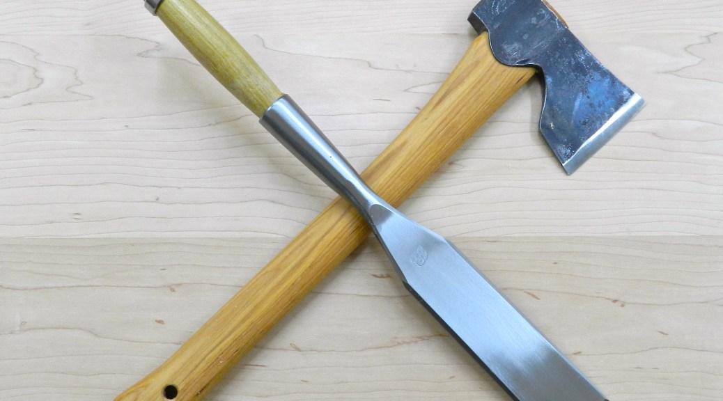 Symbol of a Joiner -- Axe for Rough Work and Chisel for Fine Work and Joinery