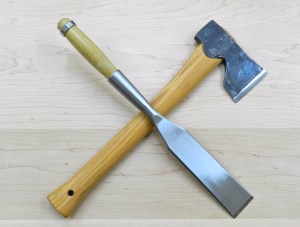 Symbol of a Joiner -- Axe for Rough Work and Chisel for Fine Work and Joinery