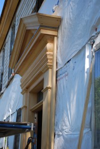 Cut nails in a traditional door pediment