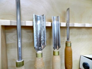 Turning tools in the rack