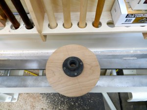 Bowl blank mounted on a face plate