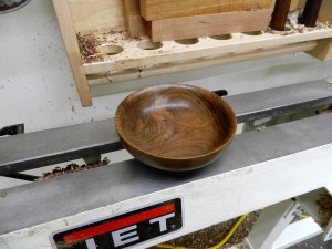 Turned walnut bowl. Finished with tung oil and wax