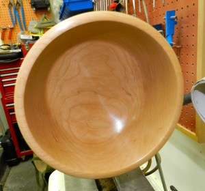 Applying the finish while on the lathe