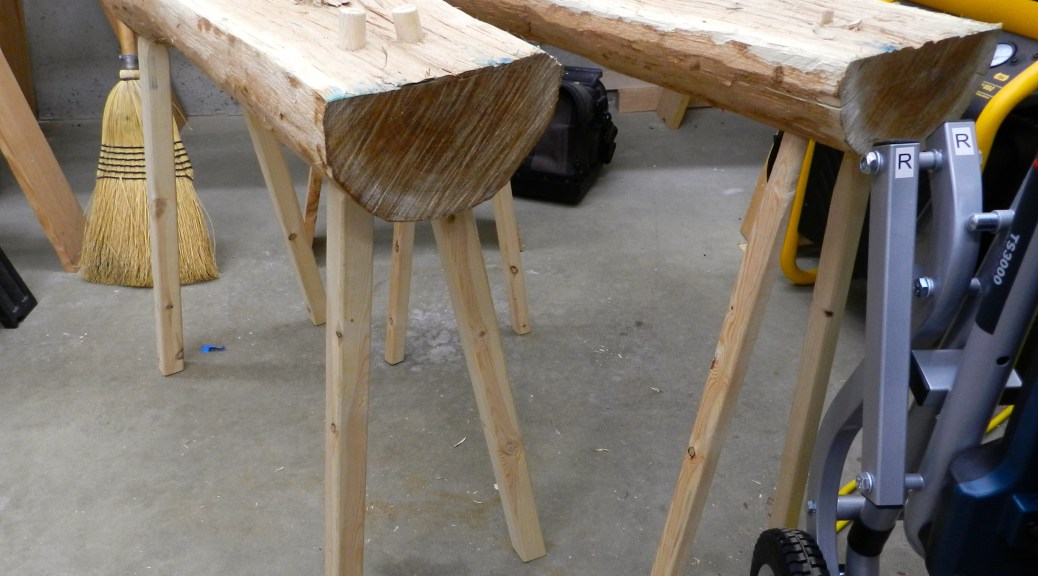 Original bench on the right, revised model on the left