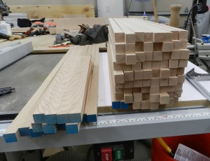 Stock ripped down into square blanks