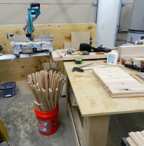 Chopping several blanks at a time on the chop saw using a stop block