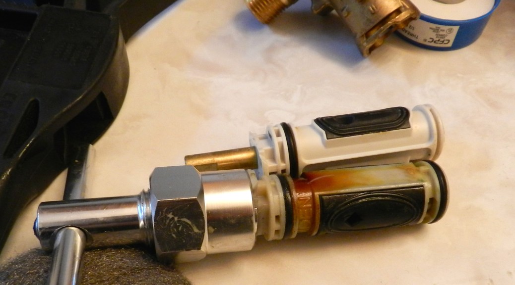 Old cartridge (near) and the new cartridge (far)