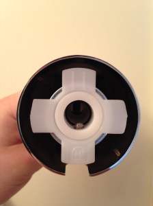 Interior of a compression downspout