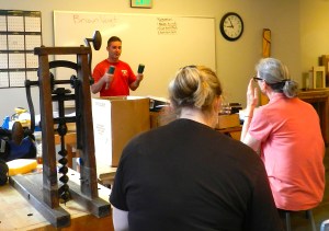 Brian Vogt (NBSS Carpentry Instructor) explaining the basics of Timber Framing