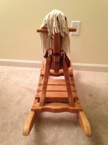 Front View of Oak Rocking Horse