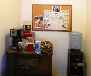 Early Draft of Calvin Cobb hanging on a board at the Woodwright's School