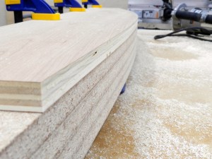 Using the form with a templating router bit to copy the curve