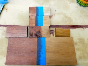 Testing the recipe with a range of woods on the project