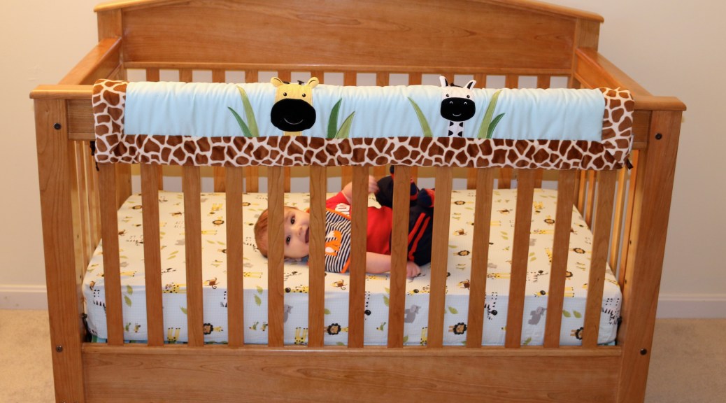 Bradley enjoying his new crib